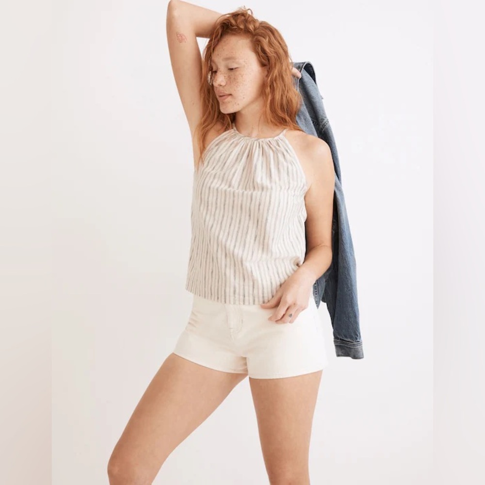 NWT Madewell Ikat Striped Cutaway Tank Top Size Medium $78